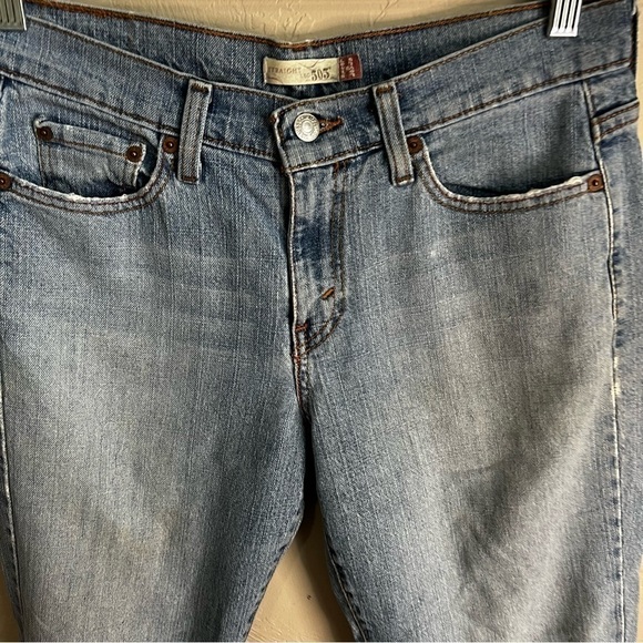 Levi’s 505s Straight Distressed Short Denim Jeans - Picture 2 of 13